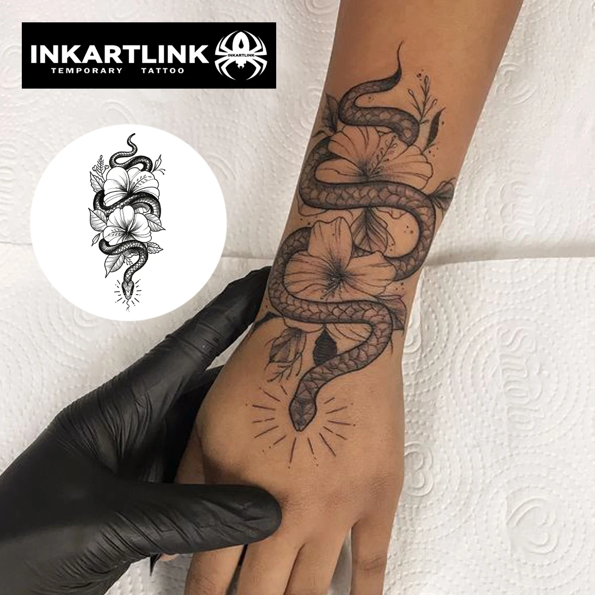 Snake Temporary Tattoo,Lasts To 15 Days New Technology Magic Waterproof Semi Permanent Sticker.