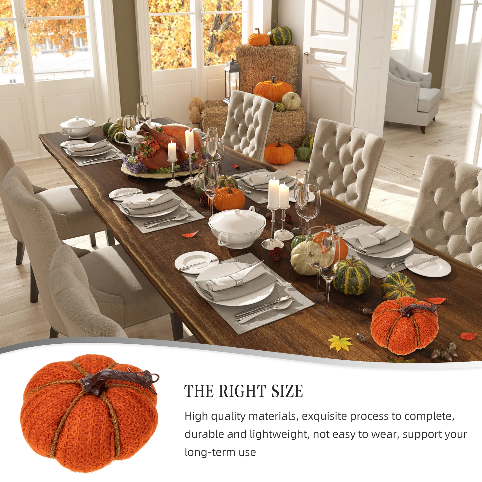 

Simulation Pumpkin Decor Knitting Pumpkin Artificial Bright Color Festival Decoration Party Thanksgiving Ornament Perfect Home