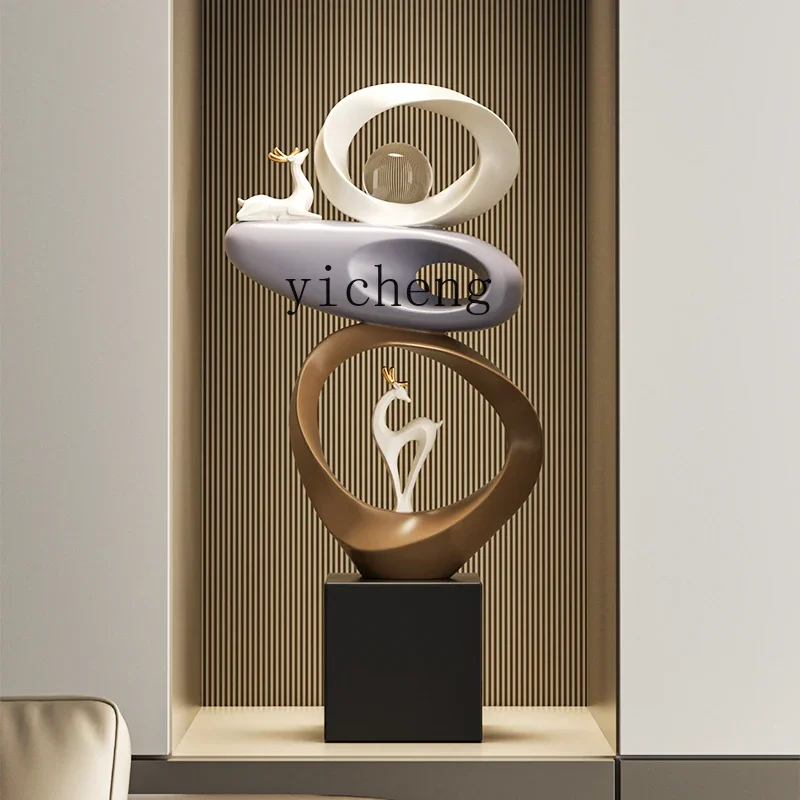 YFY  Stone Entryway Living Room Light Luxury High-end TV Side Floor-standing