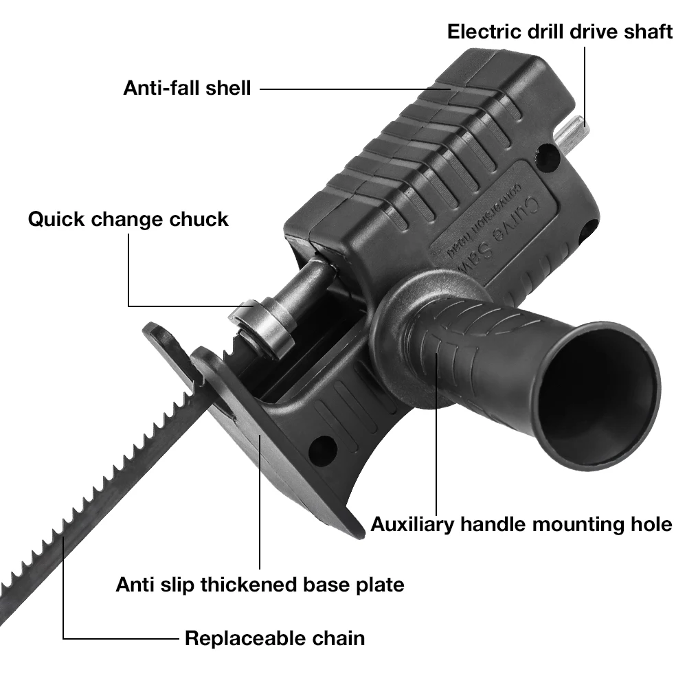 Reciprocating Saw Adapter,Home Electric Drill Converted To Electric Saw Converter,High-quality Multi-functional Woodworking Tool