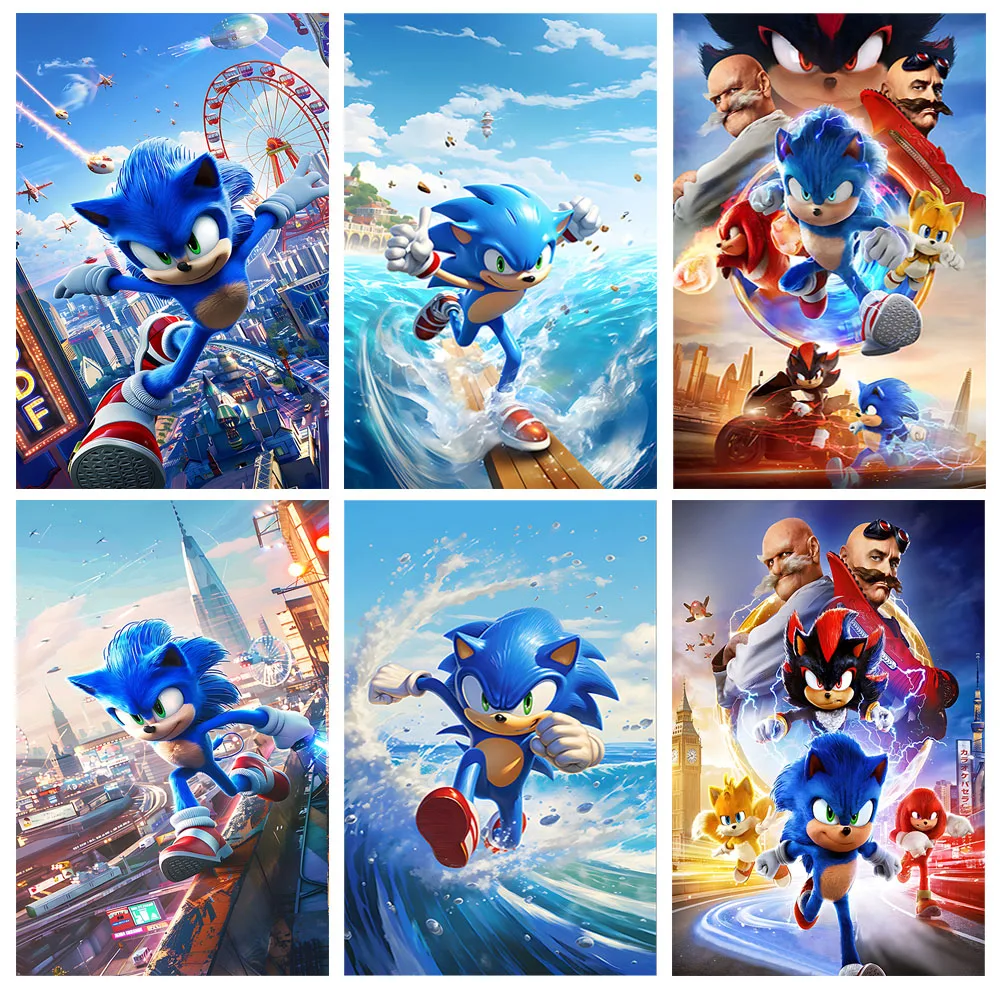 Синий виниловый баннер Sonic The Hedgehog, тематическая сцена, ткань, украшение для вечеринки, фон для детей, подарки, товары для детского душа