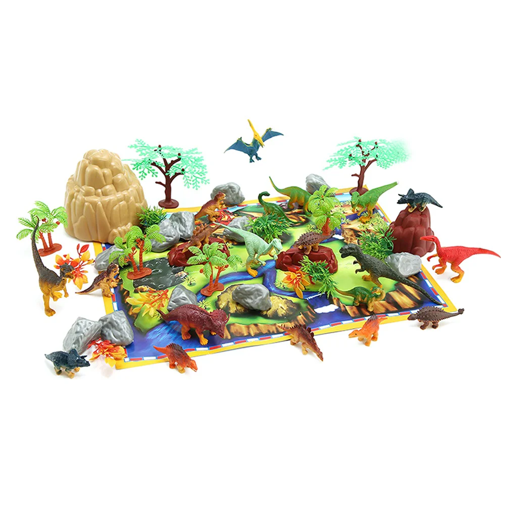 50 Pcs Dinosaur Model Set Children Toy Educational Playset Promotes Motor Skills Hand Eye Coordination Plastic Figures Kids