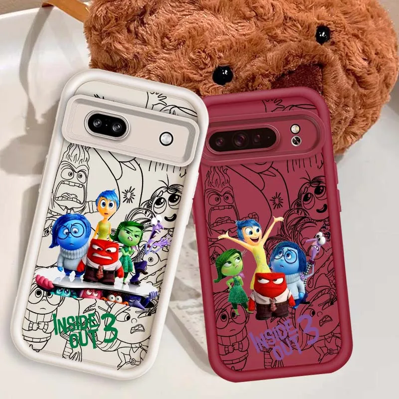 

Disney Inside Out2 For Google Pixel 9 8A 8 7 7A Pro XL 5G Eye Ladder Soft TPU Shockproof Cover