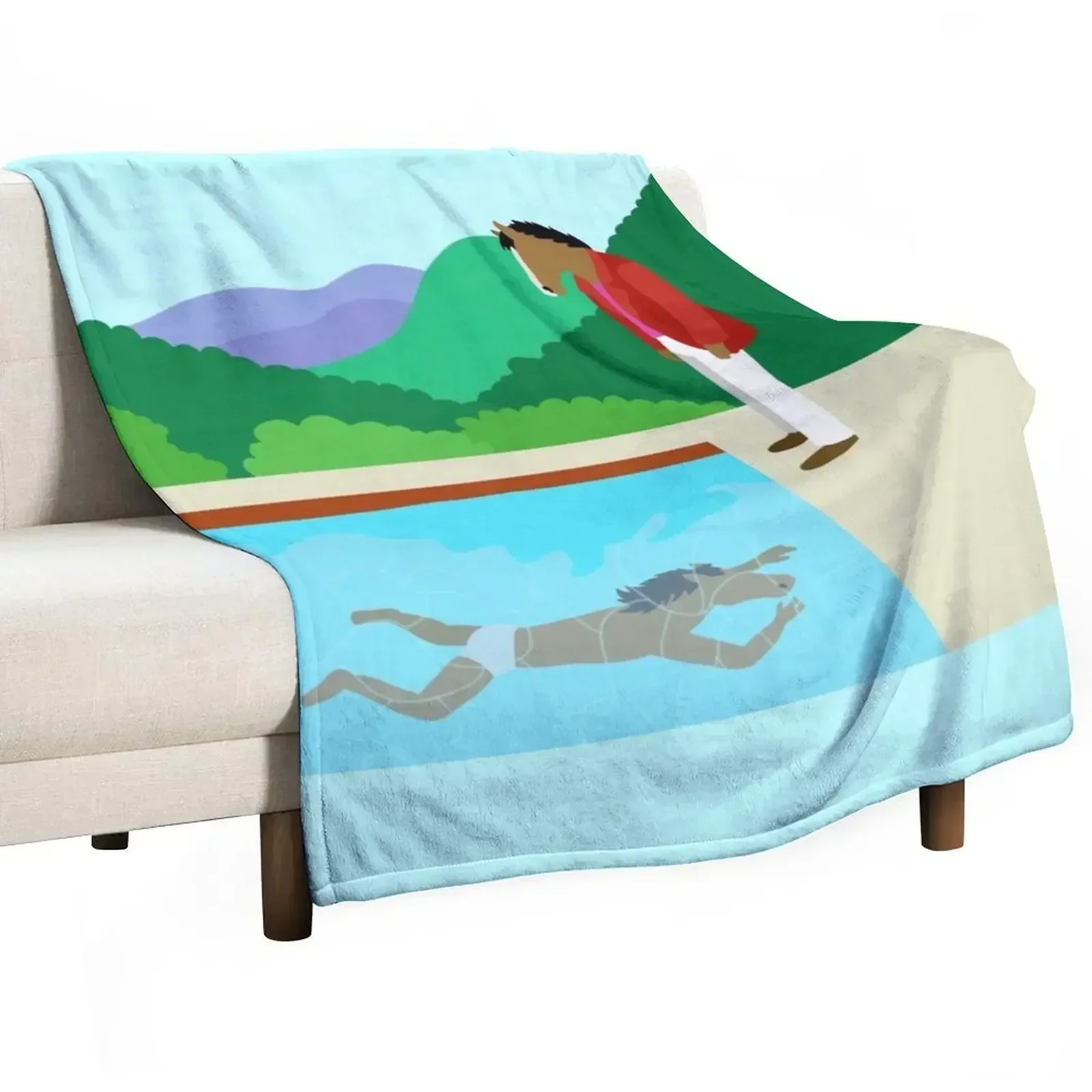 Minimal Horseman Throw Blanket Blankets Sofas Of Decoration Beautifuls Hairys valentine gift ideas Sofa christmas gifts Blankets