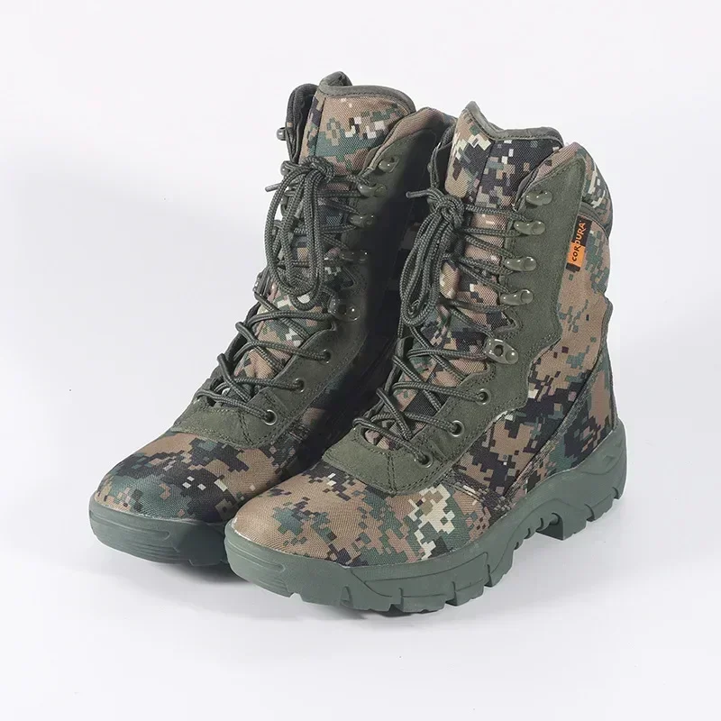 Men Outdoor Hiking Boots Fashion Sports Green Camouflage Jungle Off-road  Boots Anti Slip Snow Shoes Wear-Resistant