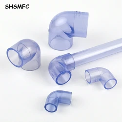 16 20 25 32 40 50mm Transparent Blue PVC Connector UPVC Elbow Joints Aquarium Fish Tank Garden Irrigation Water Pipe Connectors