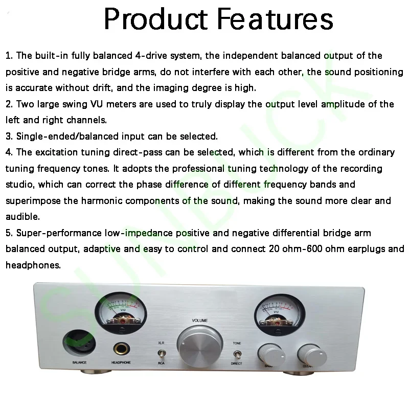 SUNBUCK Fully symmetrical double differential field effect E20 RCA XLR balanced Class A Preamplifier Headphone Amplifier Preamp