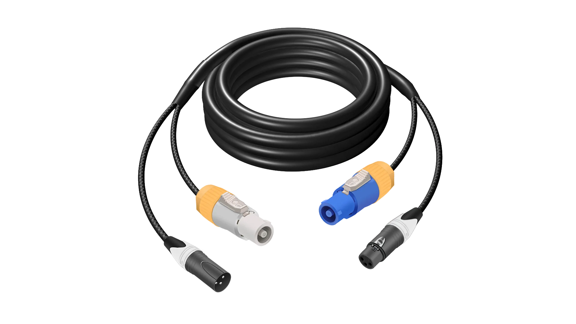 1 Stück Powercon DMX-Kombikabel, wasserdichtes 3-poliges PowerCon-Eingang zum Ausgang und XLR-Buchse auf Stecker, Audio-Kombinationskabel für Bühnenbeleuchtung – Detail 9