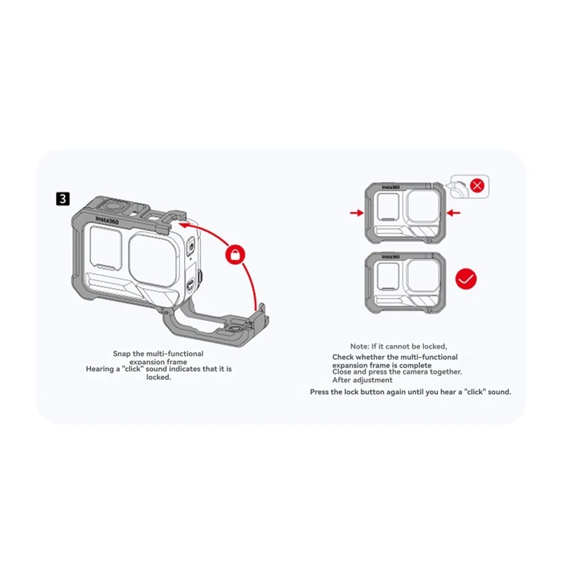 For Pro 2 / Kit Camera Frame & Expand Accessories for Enhanced Filming Experience Grey-A32R