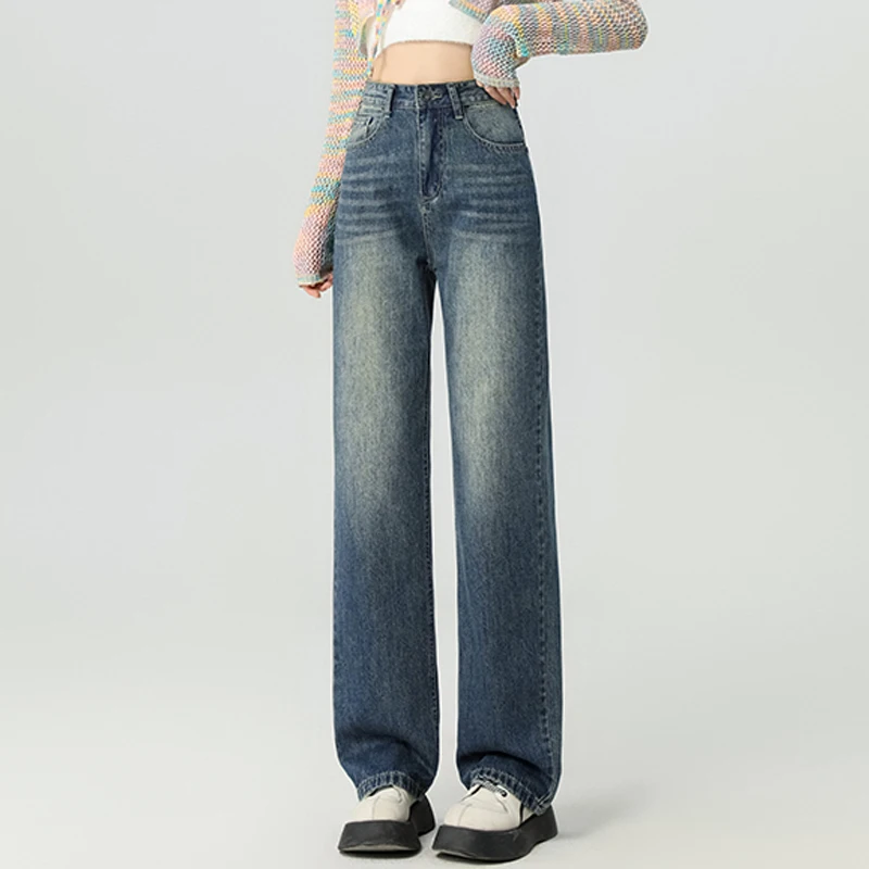 

High Waisted Jeans Y2K Fashion Women Clothing Casual Baggy Wide Leg Denim Pants Trousers Mom Jean Straight Trousers Tall