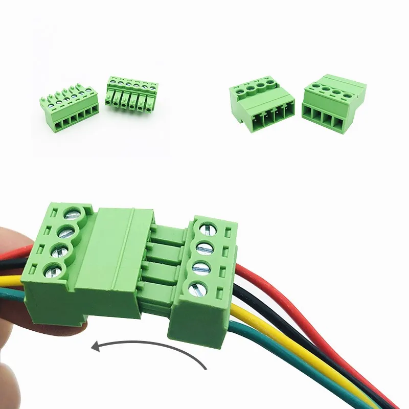 10Sets Aerial butt welding type 15EDGRK-3.81mm 2P - 24 Pin plug-in type 2EDG type green terminal block 2EDGRK for Connector row