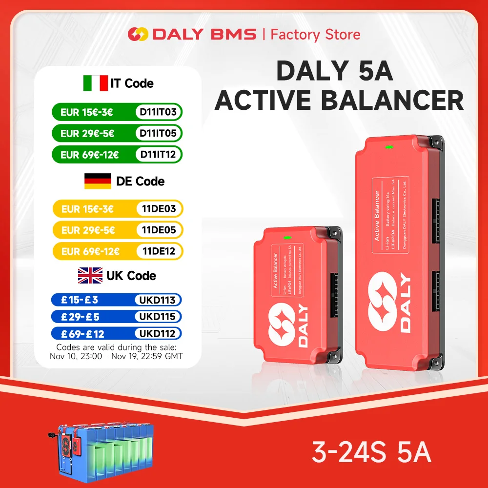 

Daly BMS 5A Balancing Board 18650 Active Equalizer Balancer Lifepo4 3S 4S 8S 10S 13S 16S Active Balancer Lithium Battery Packs