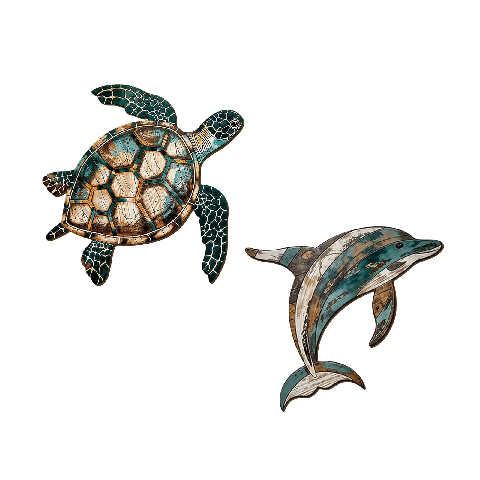 

Настенный декор с морскими животными, 2D деревянное настенное художественное украшение для балкона, сада, бассейна