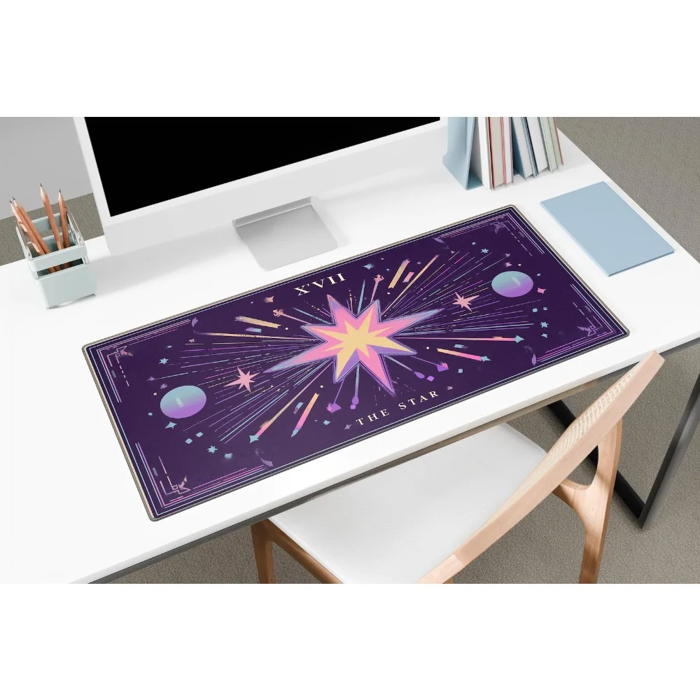 The Star Tarot Card Large Desk Mat Celestial Witchy Mouse Pad for Home Office Aesthetic Gaming Setup and Tarot Lovers