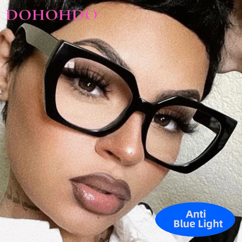 

New Fashion Anti-Blue Light Big Cat Eye Candy Color Women's Glasses Brand Designer Optical Eye Protection For Computer Eyewear
