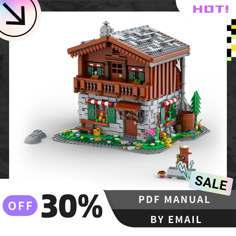 [2693PCS] Customized MOC Alpine Hut Creative Building Blocks Set STEM Educational Toys DIY Construction Model Kit Birthday Gifts