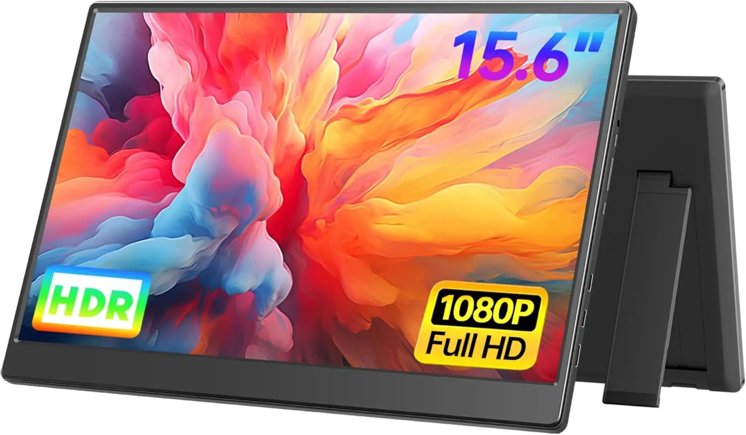 

15,6-дюймовый портативный монитор FHD, ультратонкий дорожный дисплей с HDR IPS, USB-C HDMI Plug&Play для ноутбуков и игровых ПК