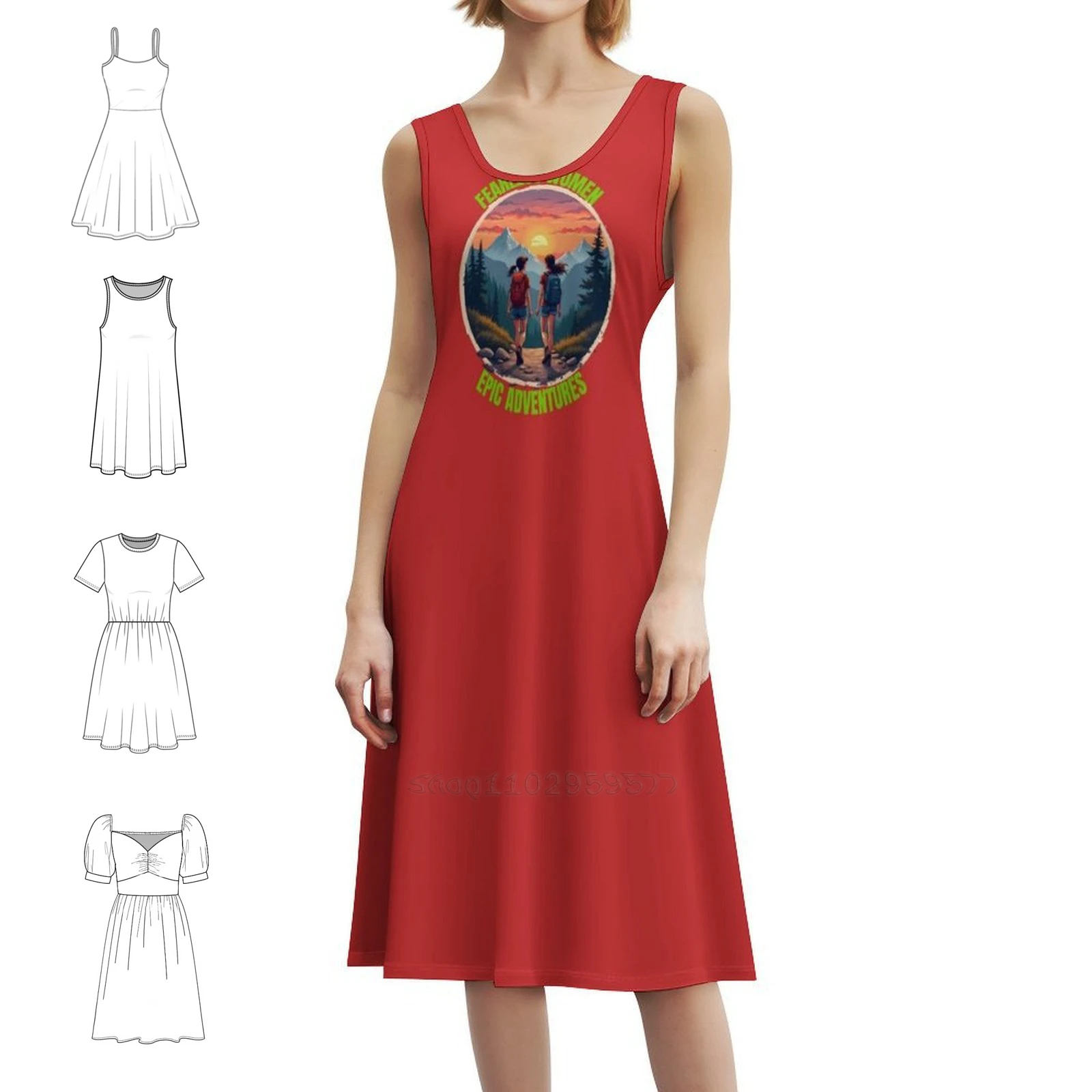 Fearless Women Epic Adventures-Hiking Women Korean Style Dress For Women Elegant Casual Dress For Party Or Daily Wear Hiking