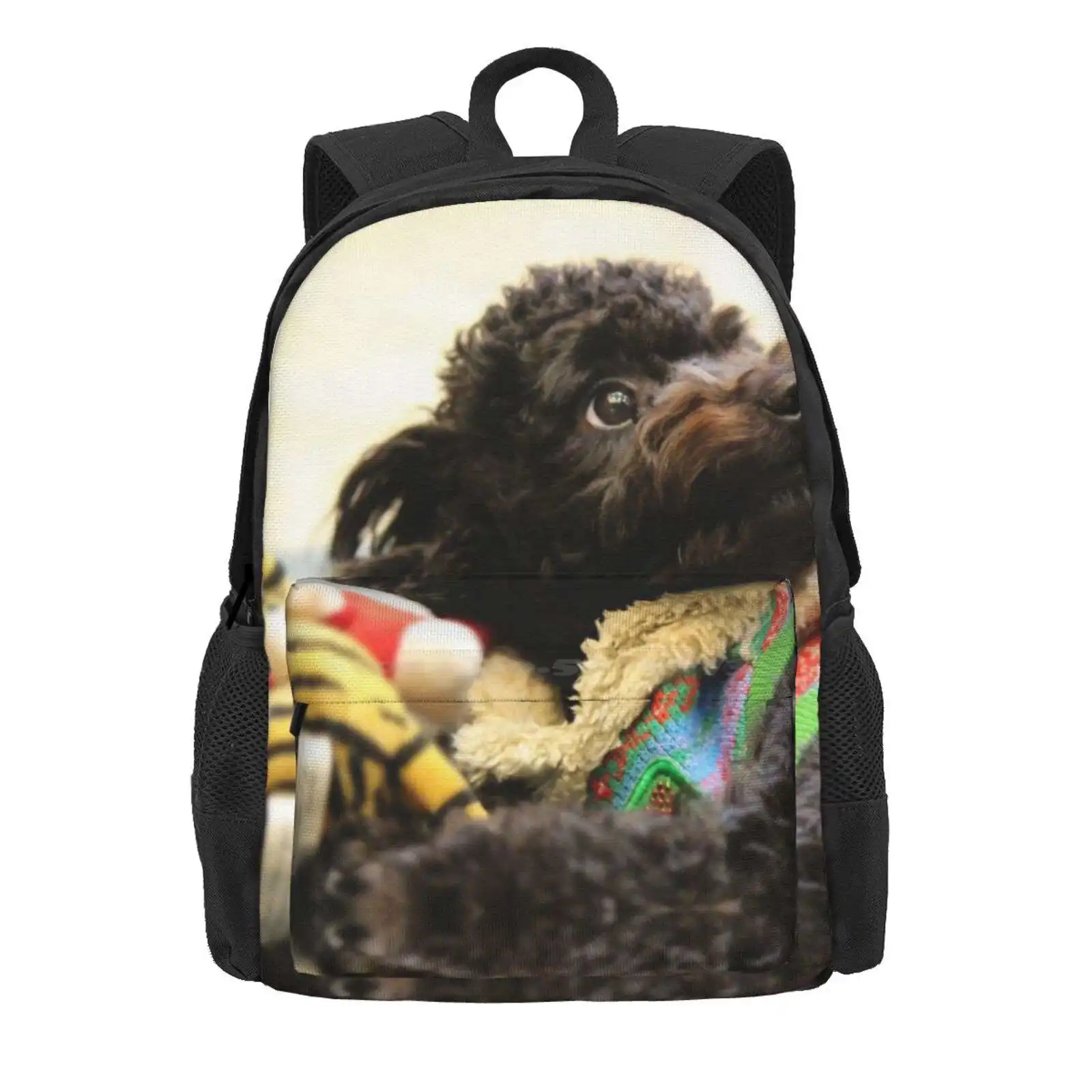 Black Toy Poodle Cute Hot Sale Schoolbag Backpack Fashion Bags Dog Cute