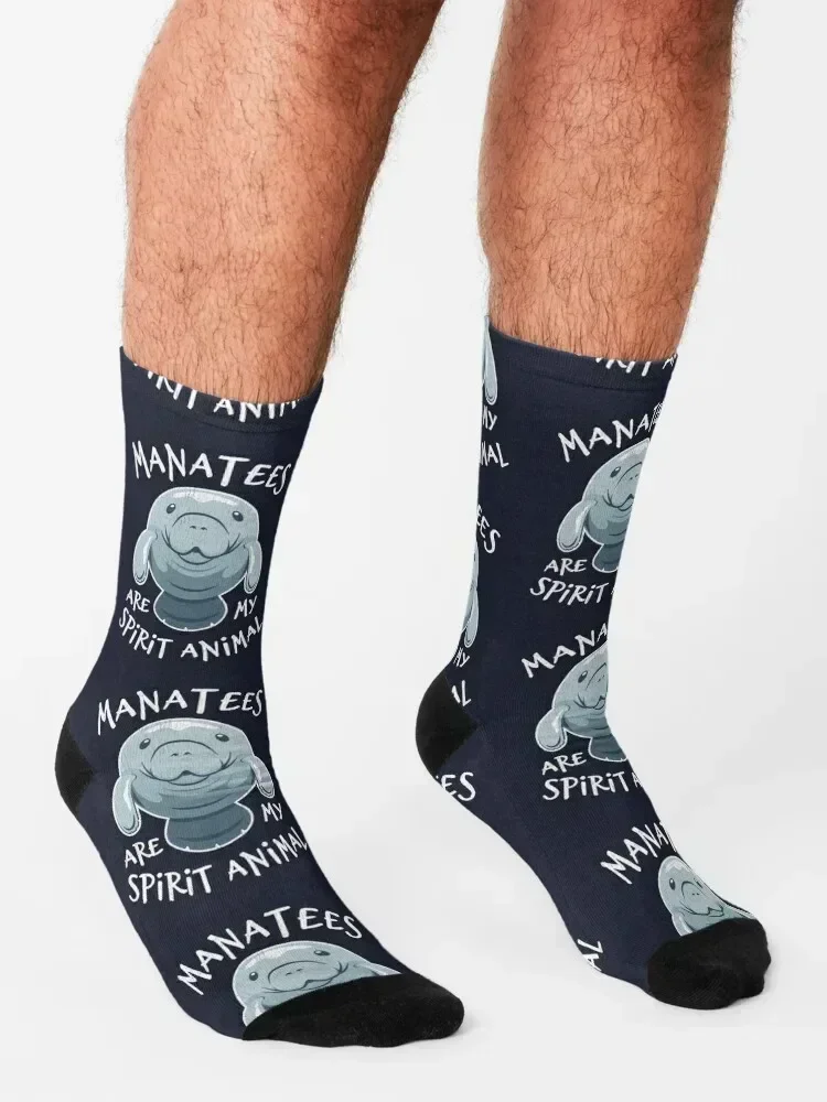 Manatees Are My Spirit Animal - Cute Manatee Socks ankle Rugby Toe sports set Men Socks Luxury Brand Women's