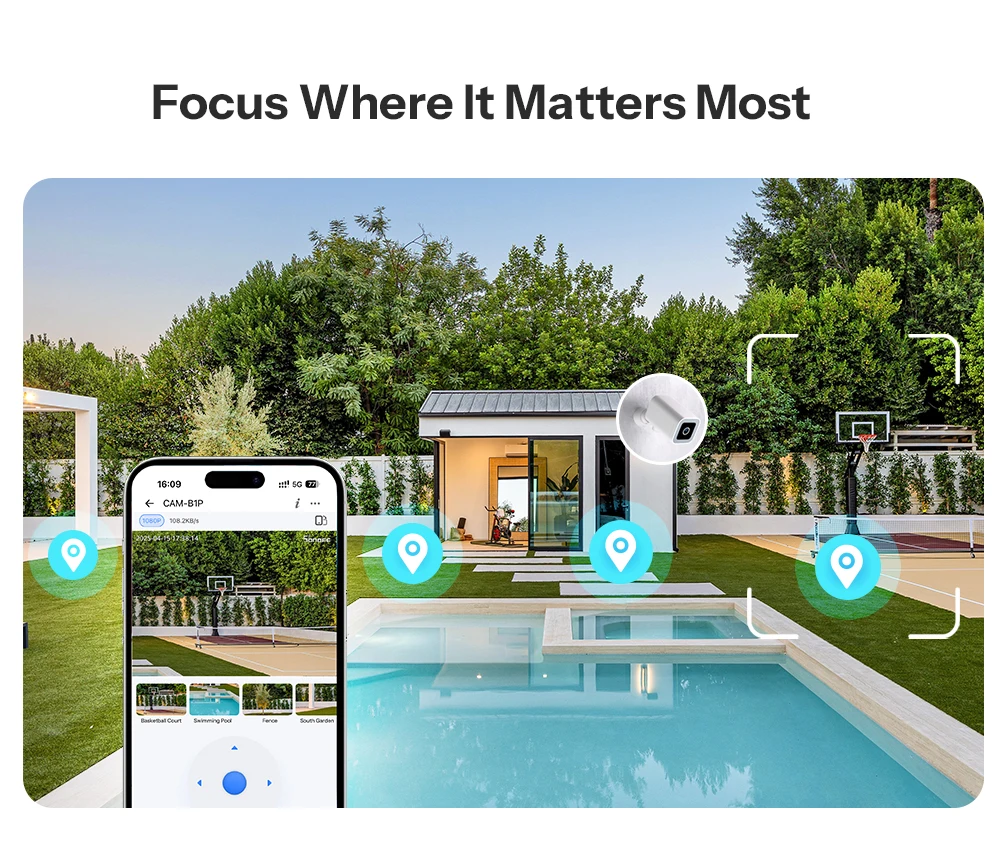 SONOFF CAM-B1P Intelligente Überwachungskamera für den Außenbereich, 2K HD mit KI-Menschenerkennung, IP65, wetterfest, 180 ° Schwenksteuerung Alexa Google Home – Detail 8