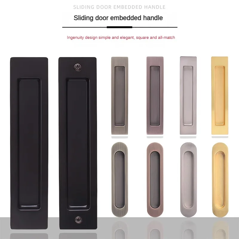 

Sliding Door, Double Side Handle Sliding Door Indoor Kitchen, Balcony Sliding Door Embedded Hardware Handle Household Appliances