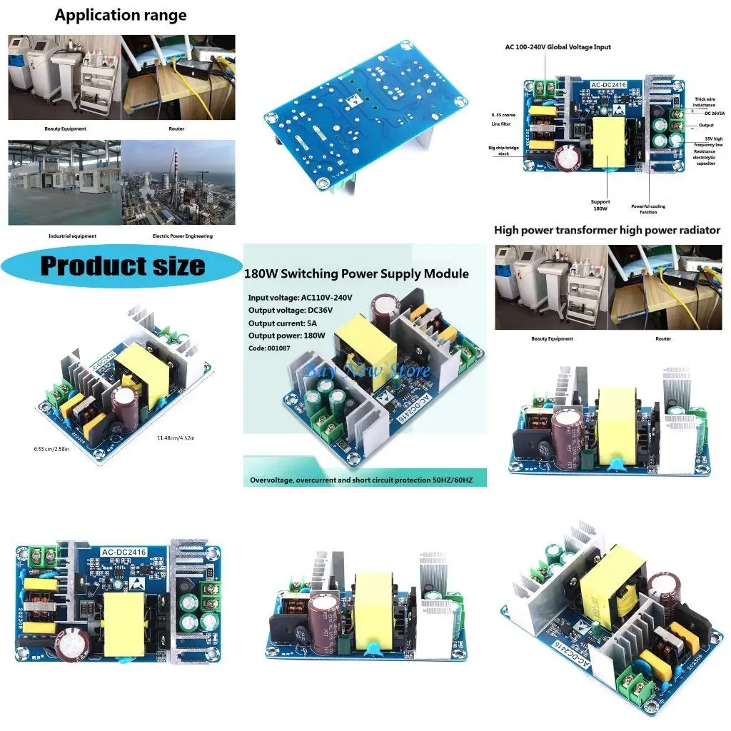 

20CE 180W Industrial Power Module Circuit Board with 36V Output High Current 65A Not Voltages Drop and Overloads Protections