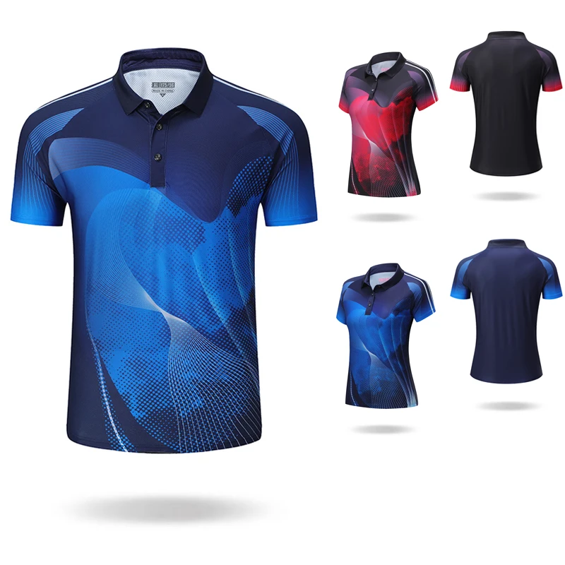 

New Men's ort Sve Table Tennis Training Suit Qui Dry Breathable Badminton Cetition Sportswear Printed Kingyoe