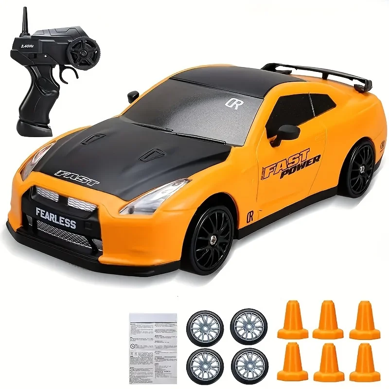 1:24 2.4GHz High-Speed Drift Car - 4WD Racing Vehicle, LED Lights, Rechargeable Battery, Movie Theme - Ages 14+