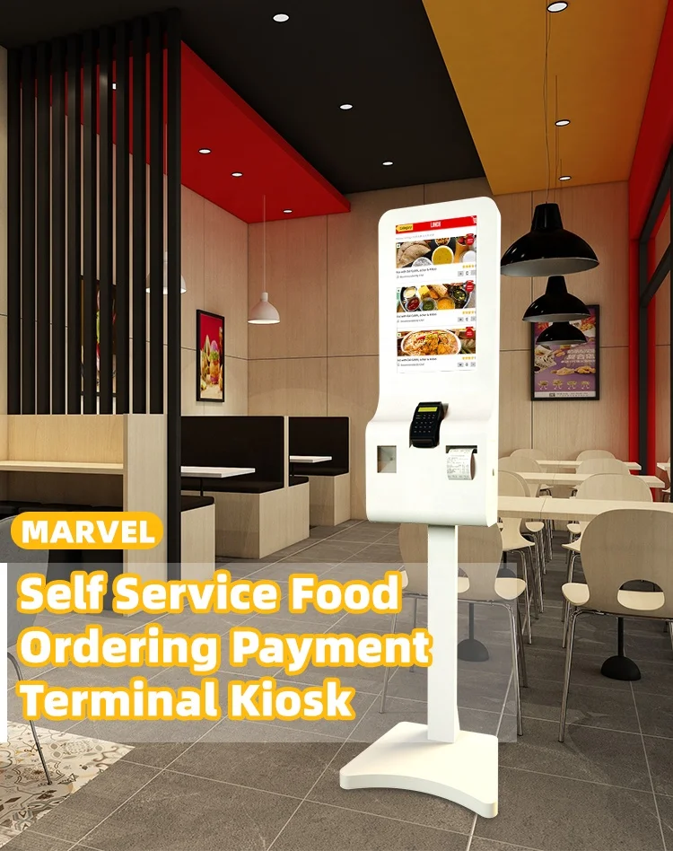 Screen Restaurant Ordering Machine Smart Terminal Cash Self Service Payment Kiosk 21 24 32 Inch Android Pay Atm Bill Touch