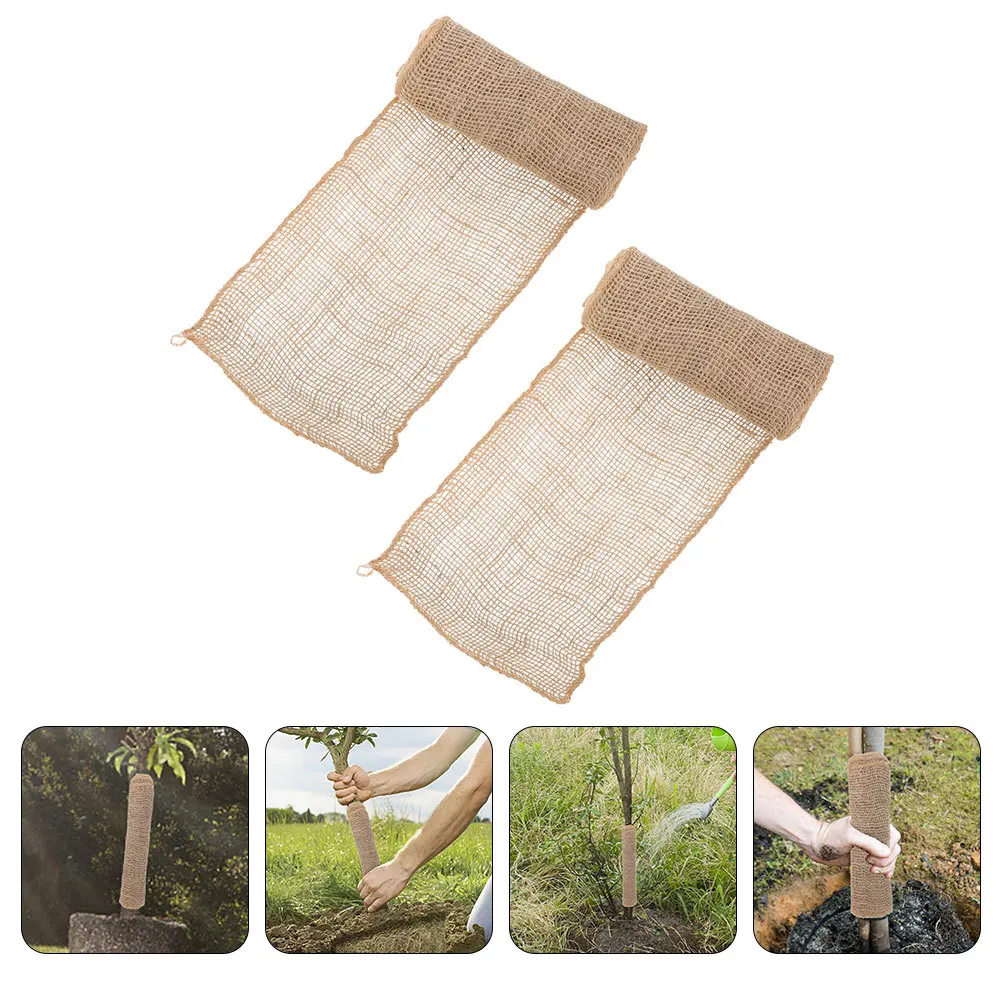 

2 Rolls Tree Linen Tape Wrap for Winter Protector Wraps Protective Cloth Trunk Protection Cover
