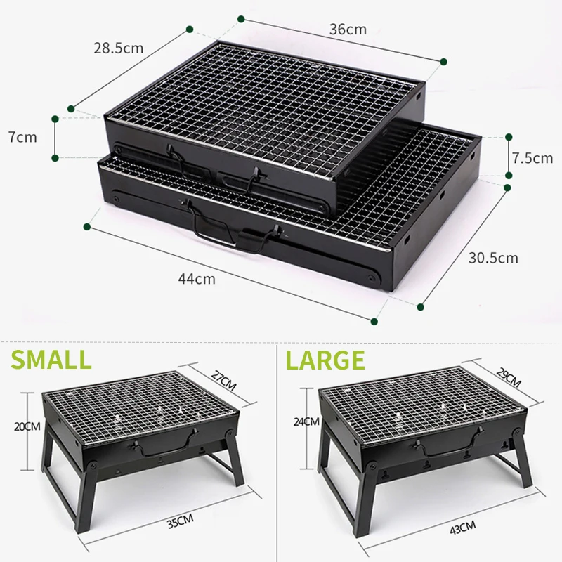 شواية فحم محمولة بشعلة واحدة من الفولاذ المقاوم للصدأ للاستخدام الداخلي والخارجي والتخييم والنزهات والمطبخ والخبز بتصميم قابل للطي #6