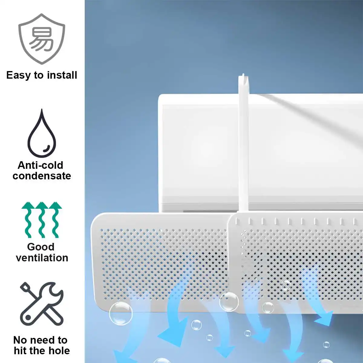 Wall-Mounted Air Outlet Baffle Anti-Direct Blowing Wind Deflector Hanging Conditioning Guide Cover Universal Windproof image 5