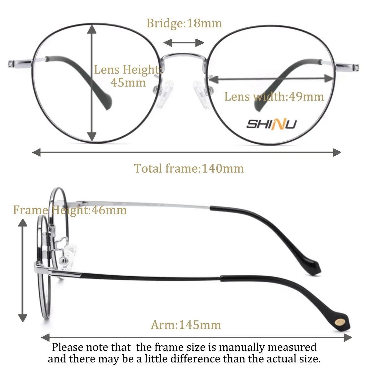 SHINU Titanium Glasses See Near And Far Multofcal Eyeglasses Pink Glasses Women Progressive Smart Glasses Customized Diopter