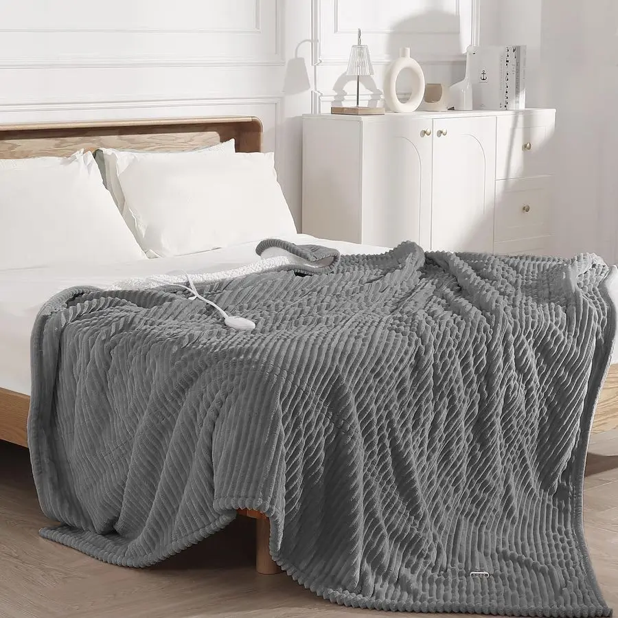 

Blanket Full Size Electric Blankets Ultra Soft Warming Blanket for Bed with Fast Heating and Overheat Protection, 5 Heat Setting
