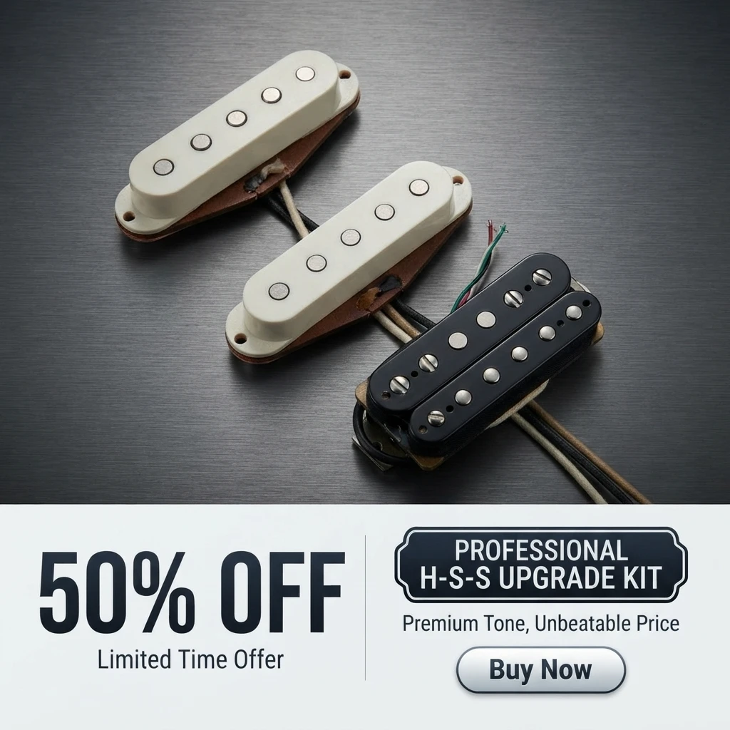 Texas Hot Single Single Humbucker ST Guitar Pickups Set Alnico 5 for Electric Guitar SSH Configuration with Ceramic Bass Tone
