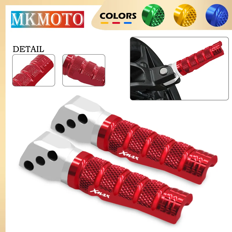 

2025 High Quality Motorcycle CNC Rear Footrests Pedals For XMAX 300 400 250 X-MAX Anti-Skid Folding Foot Pegs Pedal Rest xmax