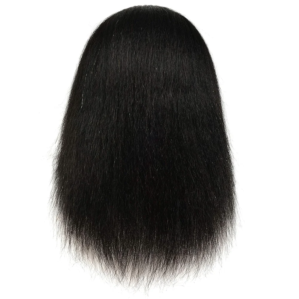 Cabeza de maniquí 100% cabello Real para cosmetología, cabeza de muñeca de 14 pulgadas, peluquería, estilista, práctica de entrenamiento