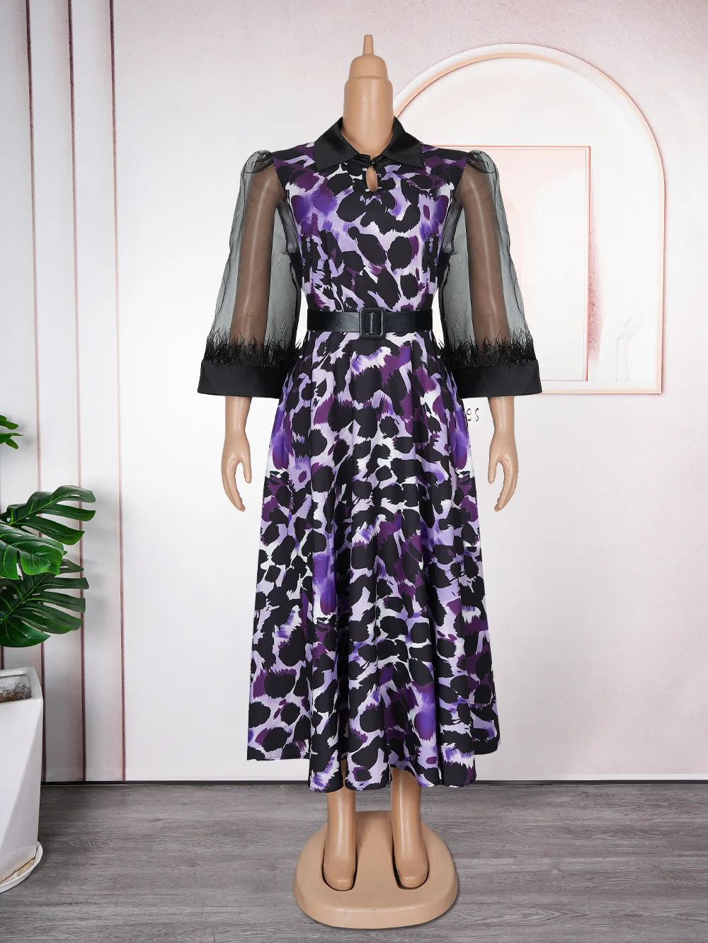 African Clothing African Party Wedding Dresses for Women Autumn Elegant African Long Sleeve V-neck Evening Outfits Dress Robes view 2