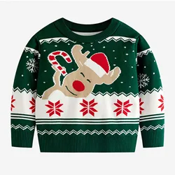 New Baby Boys Girls Sweater Autumn Winter Warm Christmas Cartoon Long Sleeve Toddler Knit Sweaters Baby Pullover Top 1-3 Year