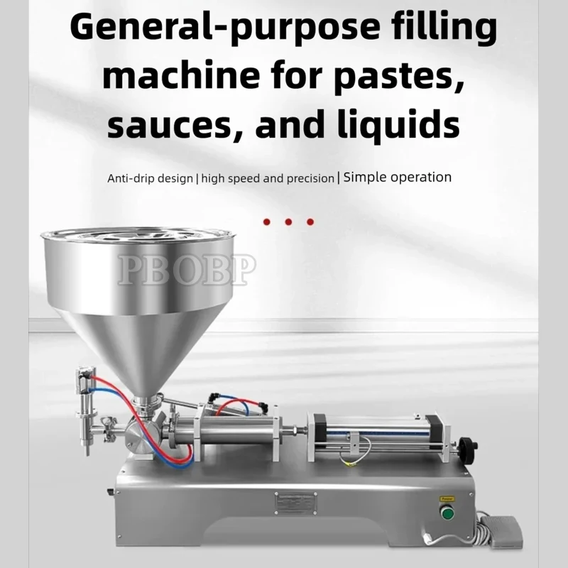 

PBOBP Semi-Automatic Piston Paste Liquid Filling Machine for Cosmetics Food Oils and Powders Bottle Filling Equipment