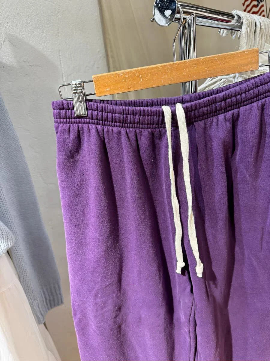 Novo roxo cordão casual em linha reta sweatpants outono algodão calças de cintura alta feminino streetwear sólido solto calças esportivas y2k