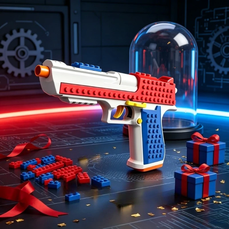 Desert Eagle Building Block Model Kit Mechanical Shell‑Eject DIY Assembly Learning Toy for Boys