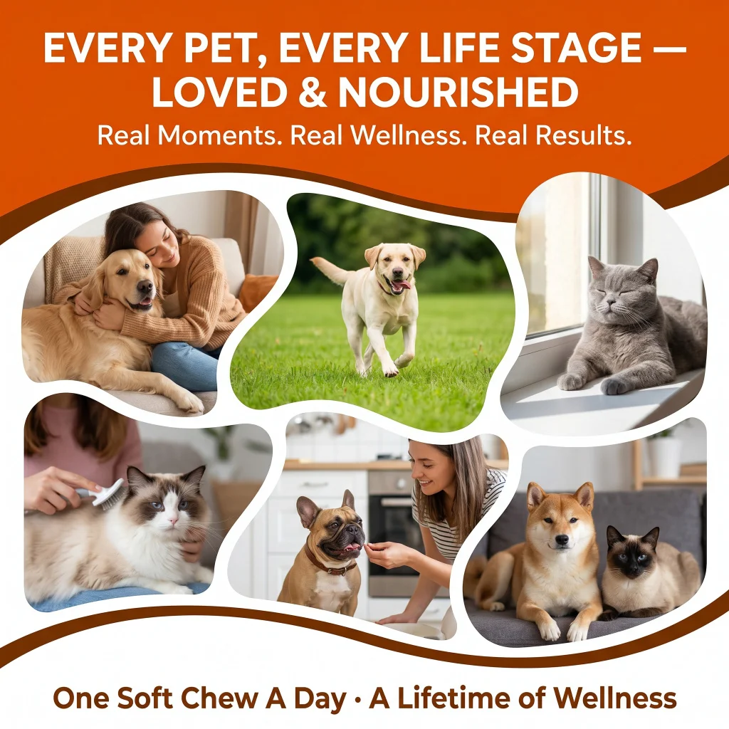Salmon Omega-3 Multivitamin Soft Chews for Pets - Boost Immunity, Alleviate Itching, Support Heart Health & Enhance Eye Wellness
