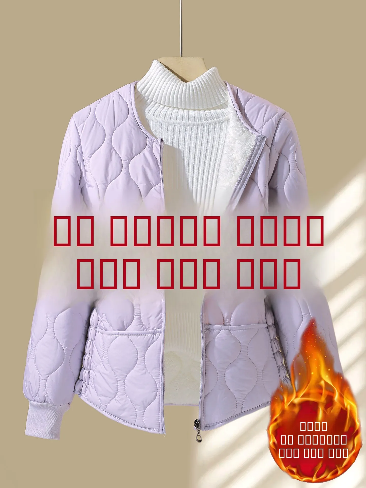 

Thiened Fce Lined Cotton Jaet Inner for Women Warmth Storage Anti-Cold School orm ential Winter Commute Sle