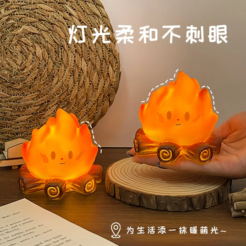 

Ночник для костра, светодиодная беспламенная свеча, безопасный рождественский декор, лампа для настроения, подарок для детей