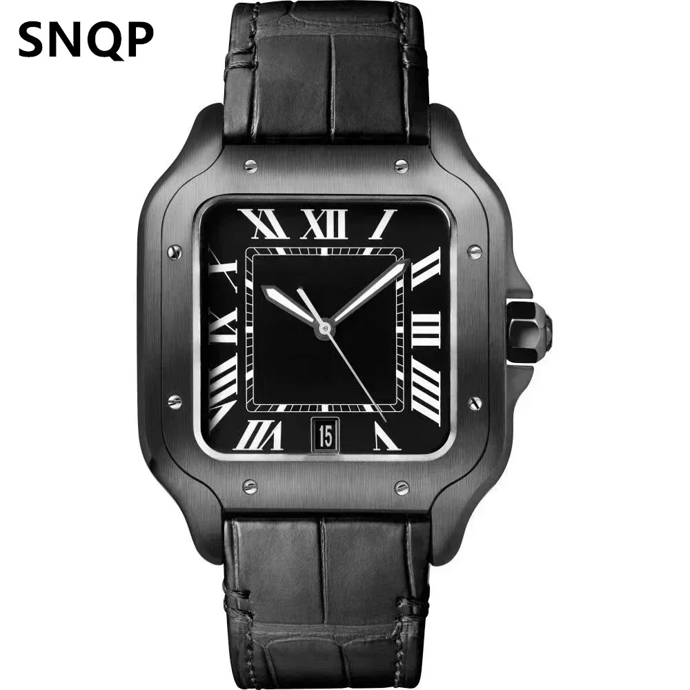 Top Quality Automatic Mechanical Watch Men Womens Leather Stainless Steel Blue Watch Black White Rome Gold Bezel Watches