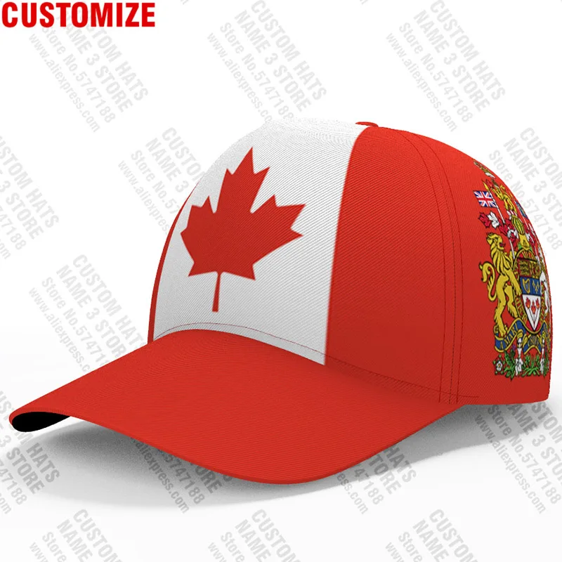 Canada Baseball Caps Custom Made Name Number Team Logo Ca Hat Can Travel French Nation Maple Leaf Flag Photo Headgear