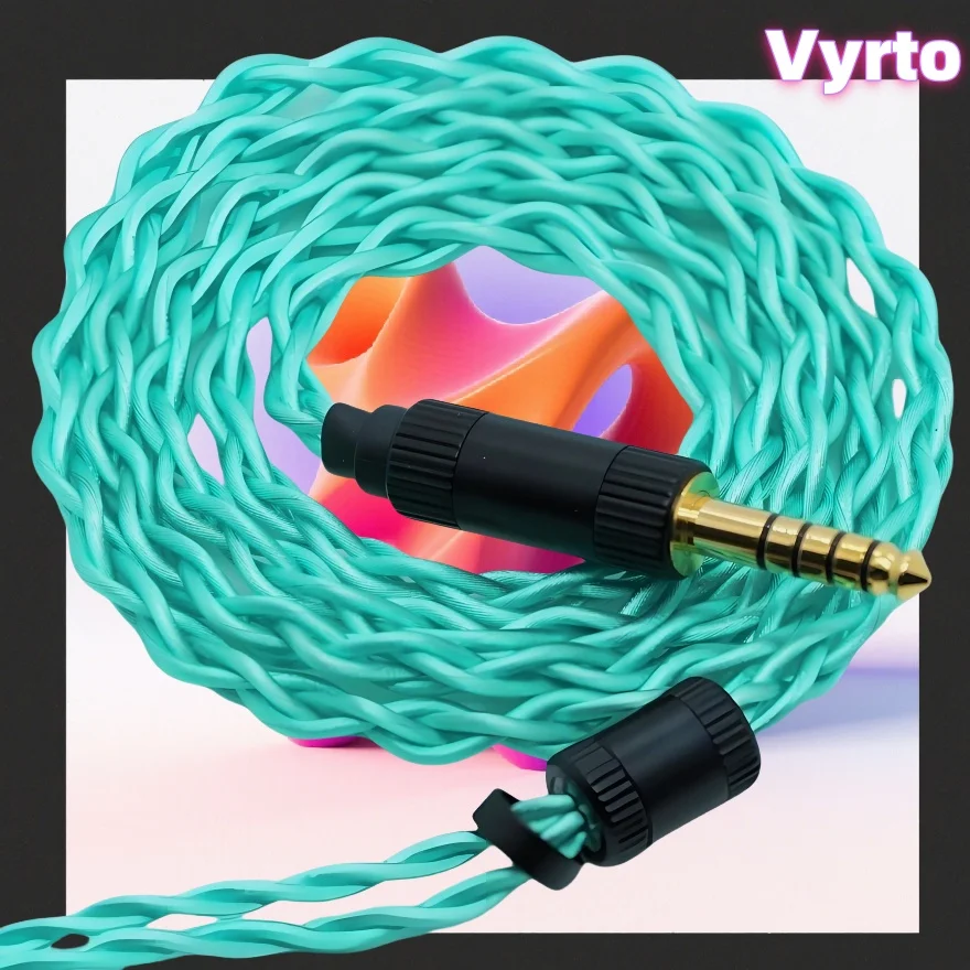 

Vyrto-A7 IEM Cable 4-core Green Silver Plated HIFI Cable,Suitable For A2DC/MMCX/IE80/2Pin 0.78/IMseries/KZ-QDC/TFZ/Type-C HIFI