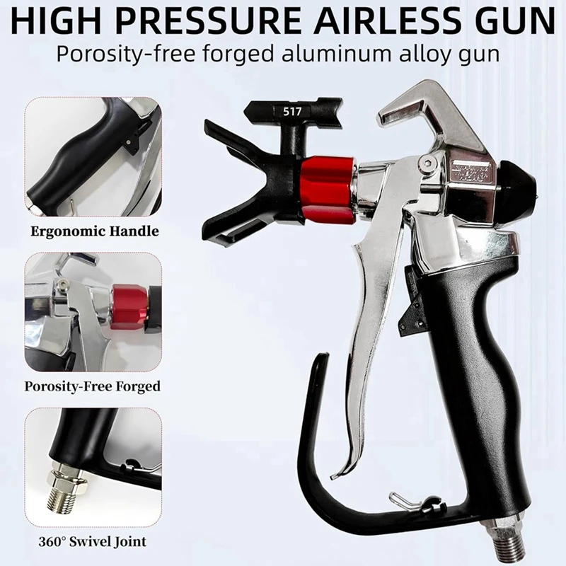 Airless Paint Sprayer High Pressure 3550 PSI,Nozzle Guard,Reversible Sprayer Tips 517 For Pump Sprayer Parts Accessories